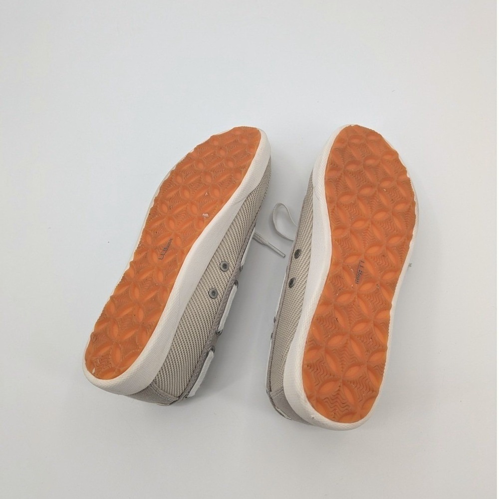 L.L.Bean Canvas Deck Boat Shoe Loafer Womens Size 8 Beige Preppy Nautical 287089 - Picture 5 of 9